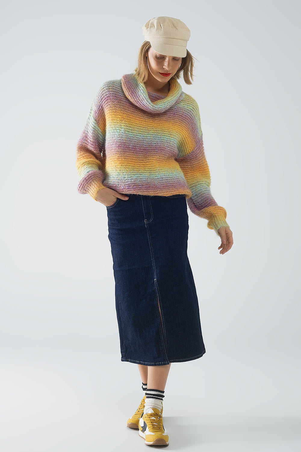Oversized Turtleneck Comfy Sweater in multicolor - Jumpers