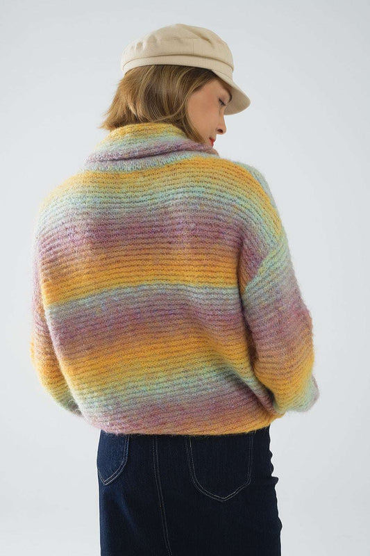 Oversized Turtleneck Comfy Sweater in multicolor - Jumpers