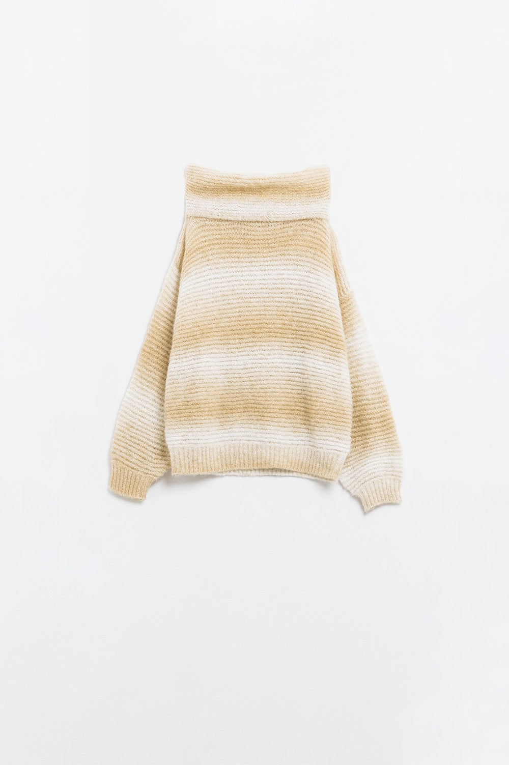 Oversized Turtleneck Comfy Sweater in Warm Neutral Tones - Jumpers
