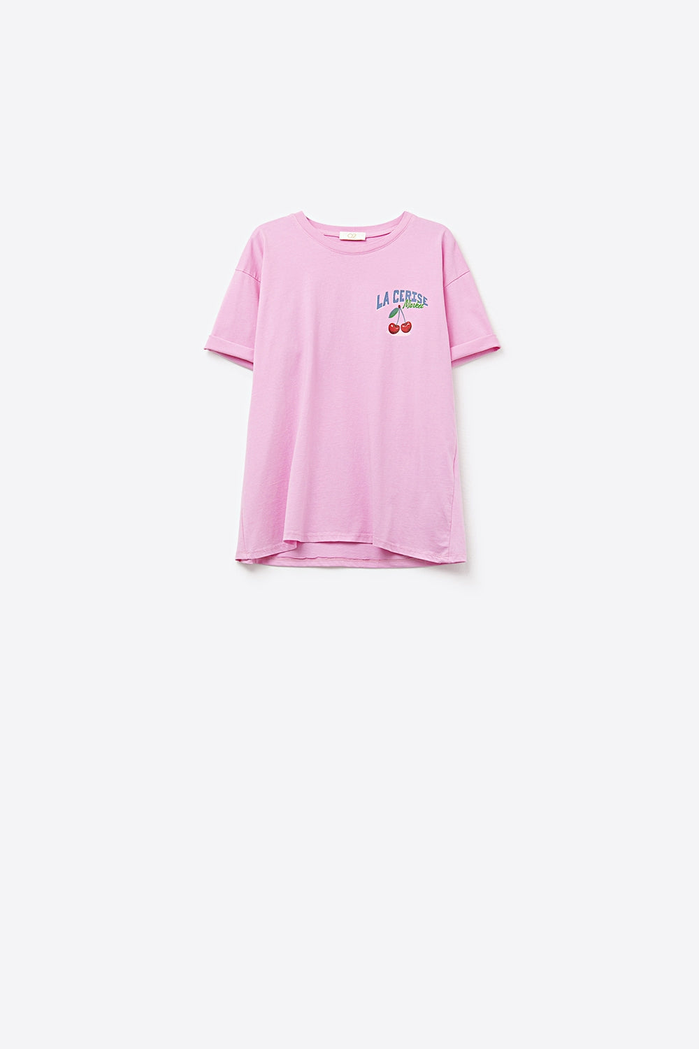 Pink T-shirt with La Cerise Market Saint-Tropez graphic - Tops