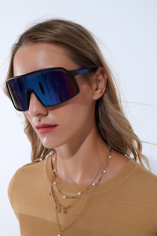 Polarized Sport Sunglasses in Blue -