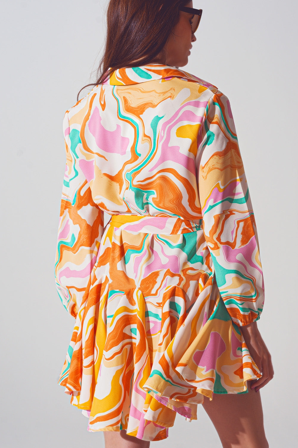 Psychedelic Printed Dress in Multicolor Q2 Dresses BoutiqueLua