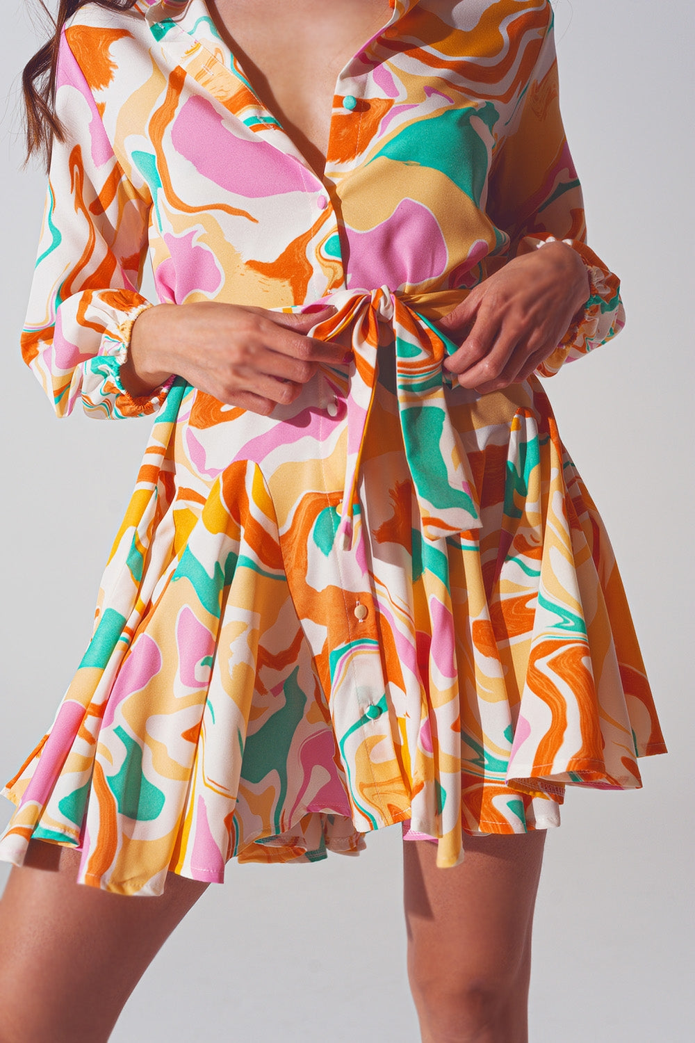 Psychedelic Printed Dress in Multicolor Q2 Dresses BoutiqueLua