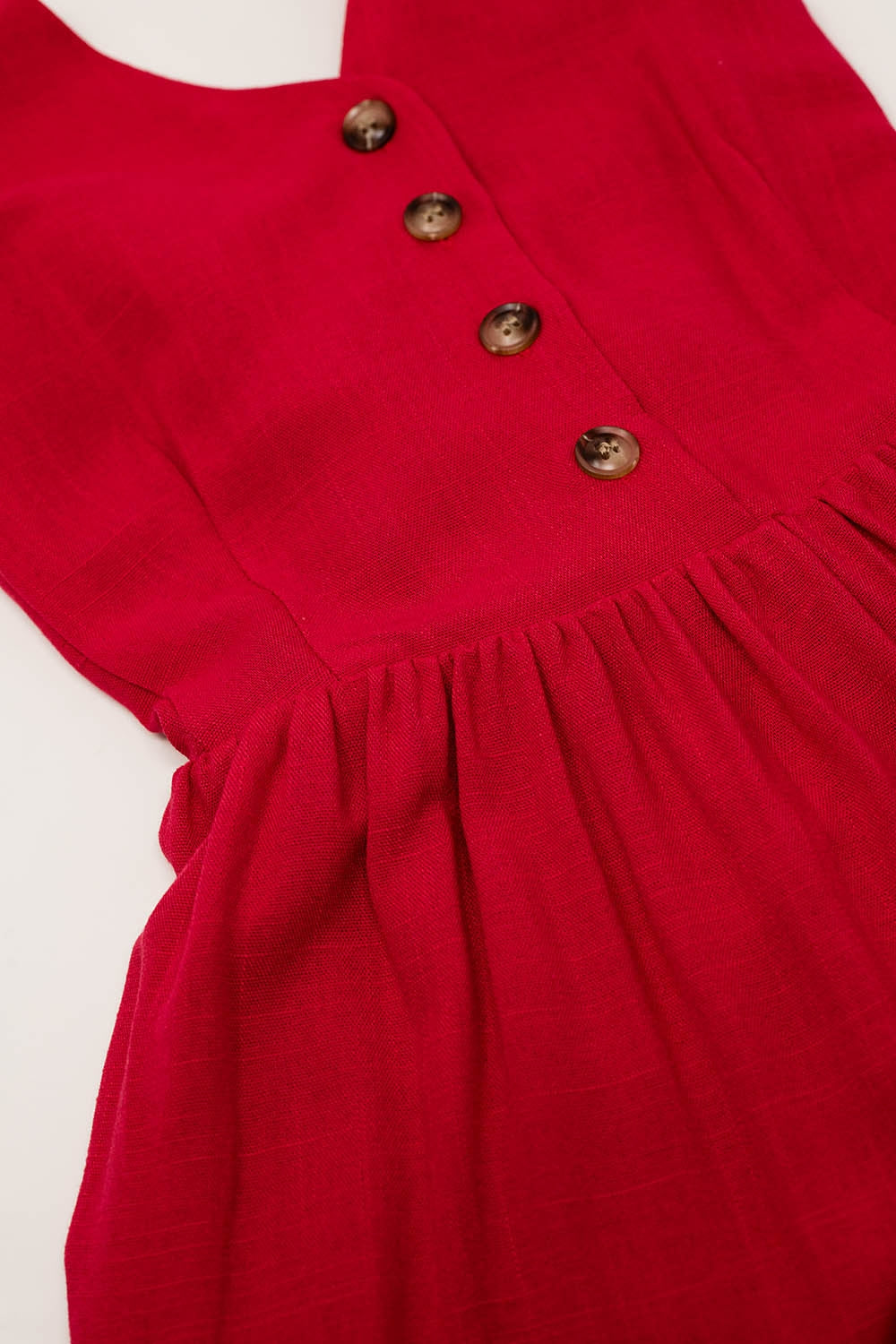Red dress with button detail Q2 Dresses BoutiqueLua