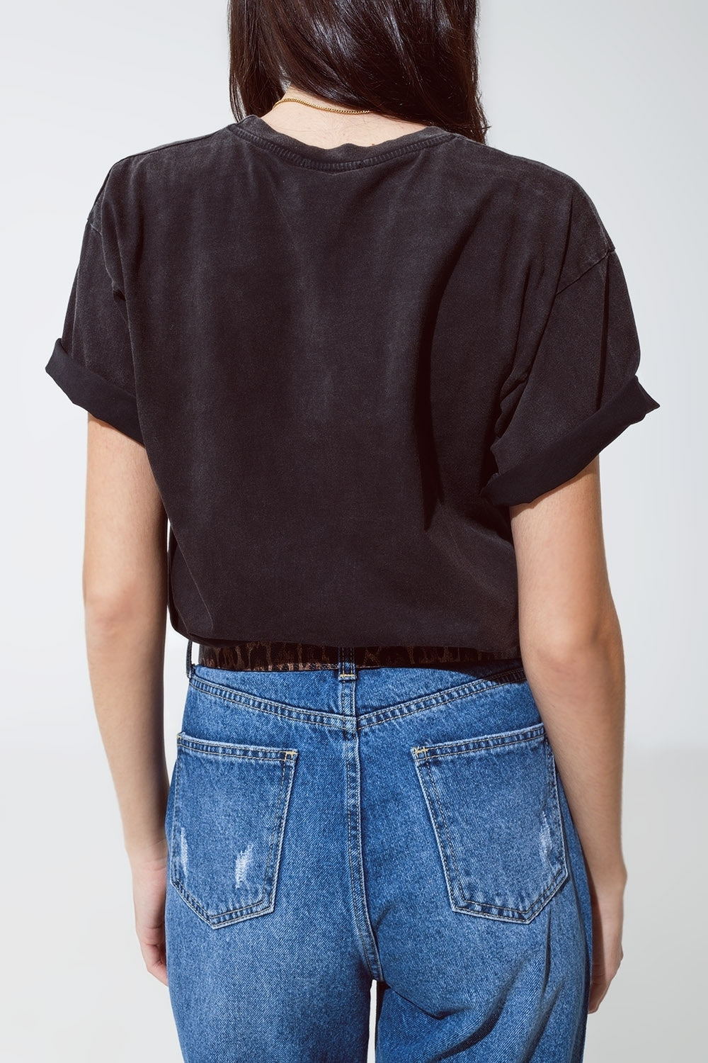relaxed fit T-shirt in washed black with london logo - T-Shirts