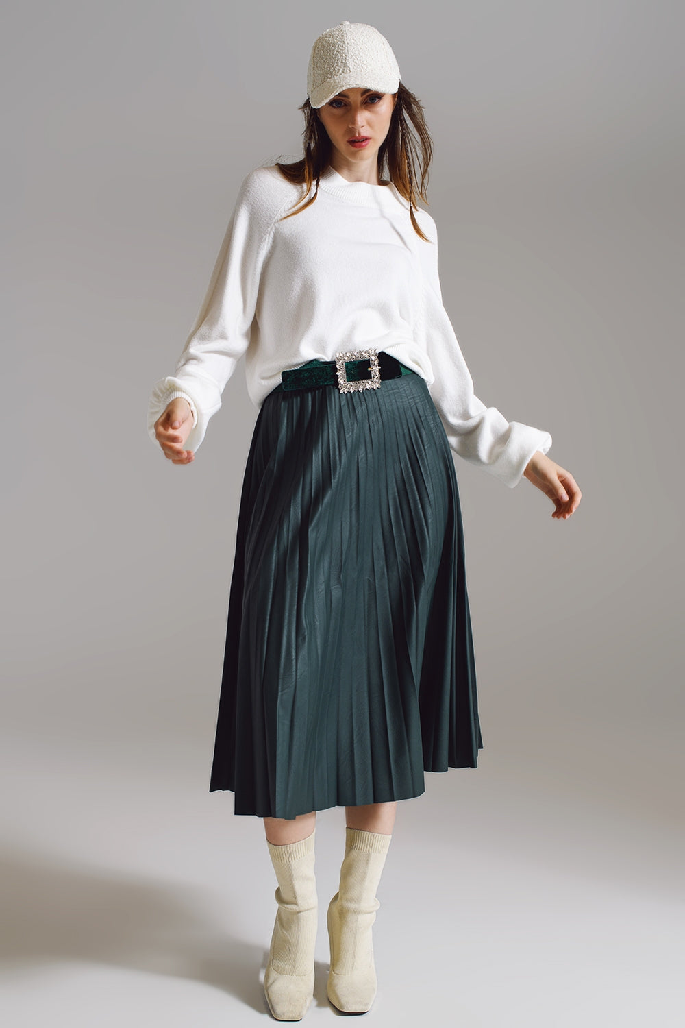 relaxed style white jumper with balloon sleeves - Jumpers