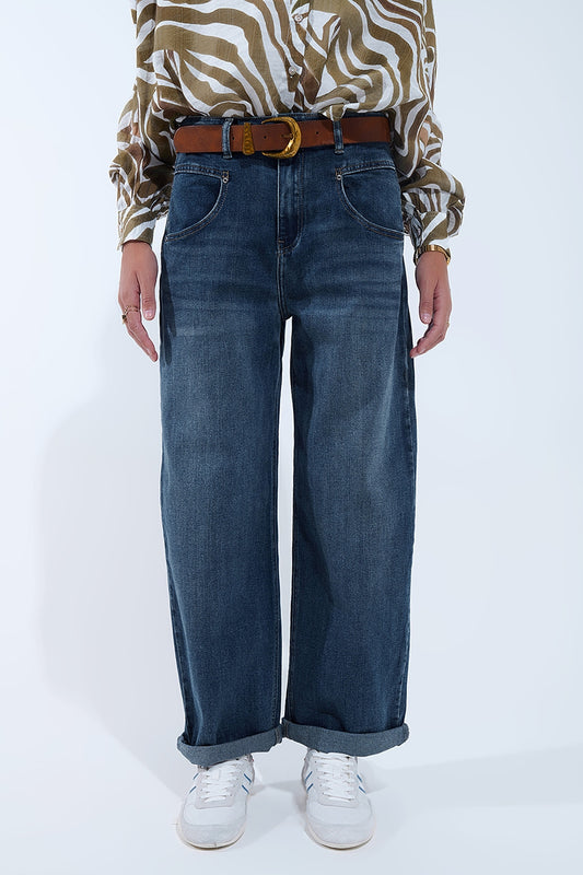 Relaxed WideLeg Vintage Wash Jeans - Jeans