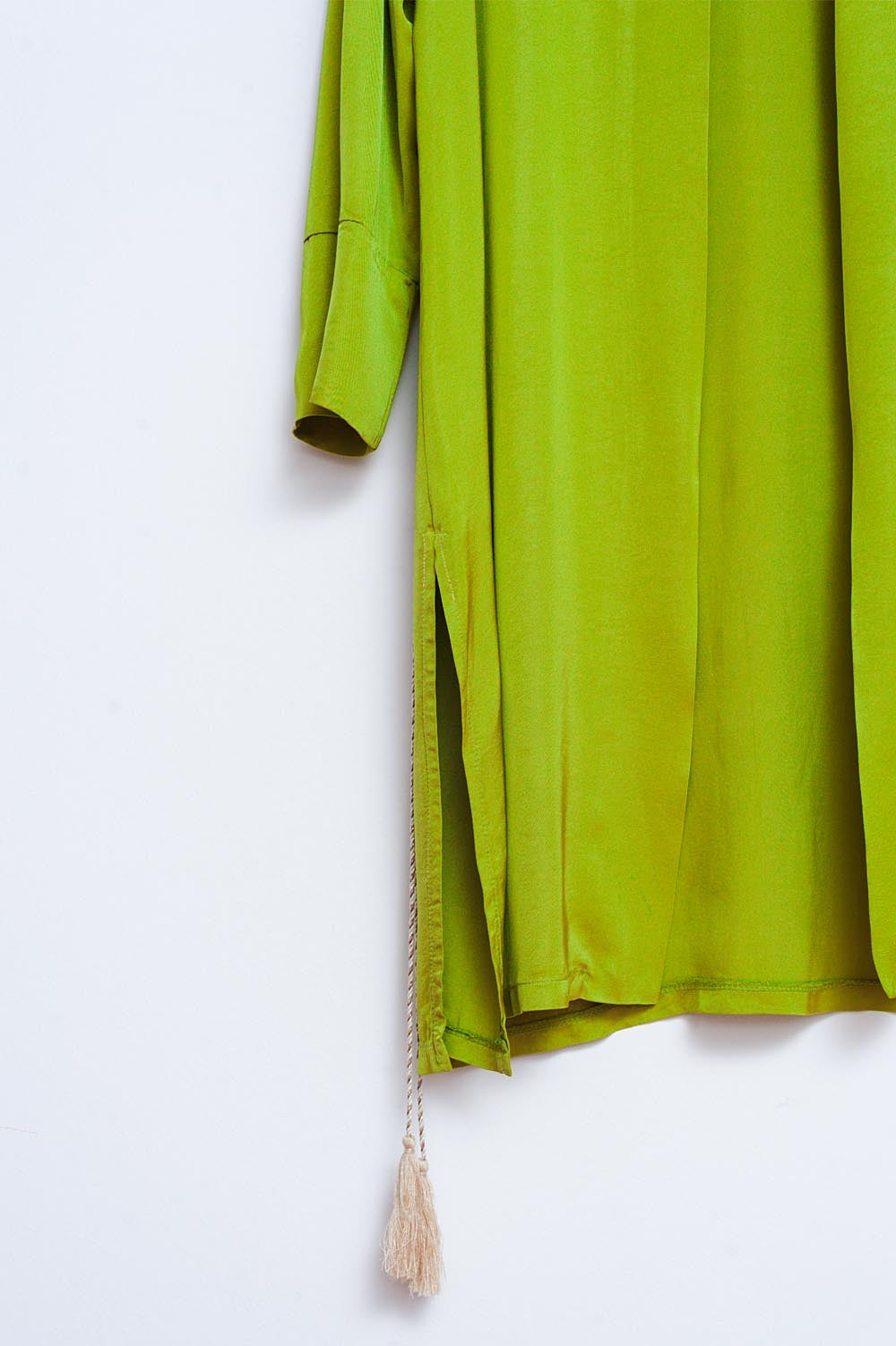 Satin kimono in green Q2 Coats and Jackets BoutiqueLua