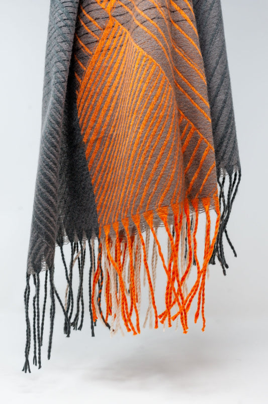 Scarf in orange & black stripe - Scarves