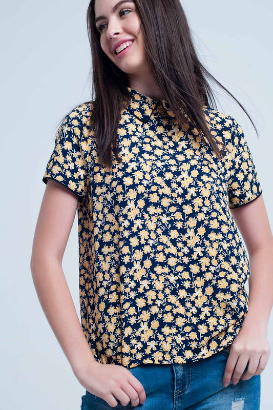 Shirt with yellow flowers print - Shirts