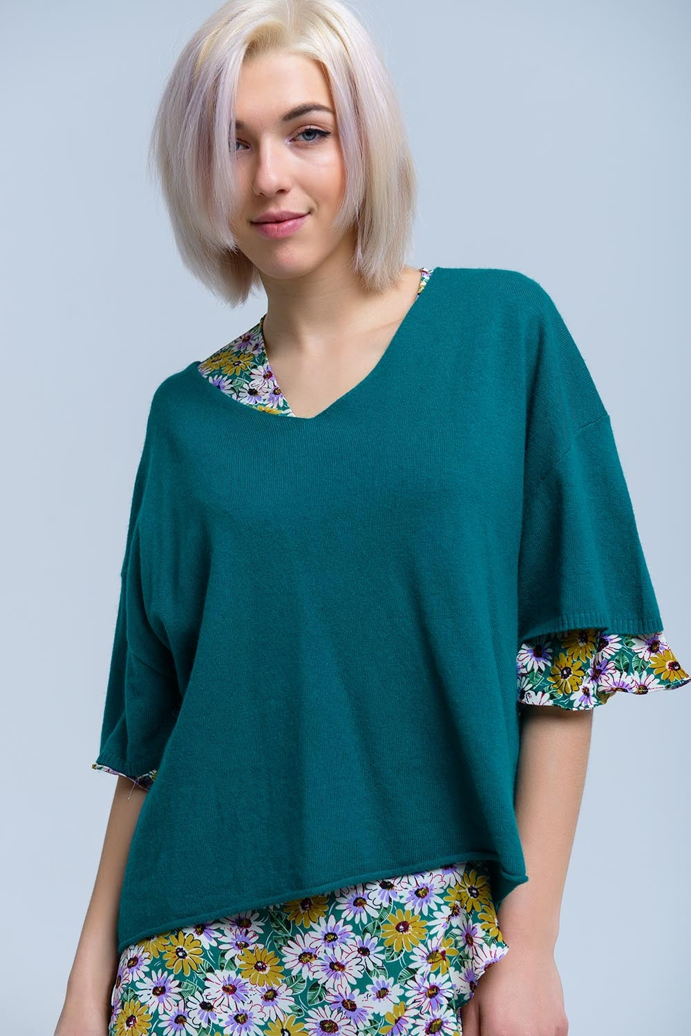 Short sleeve green sweater - T-shirts