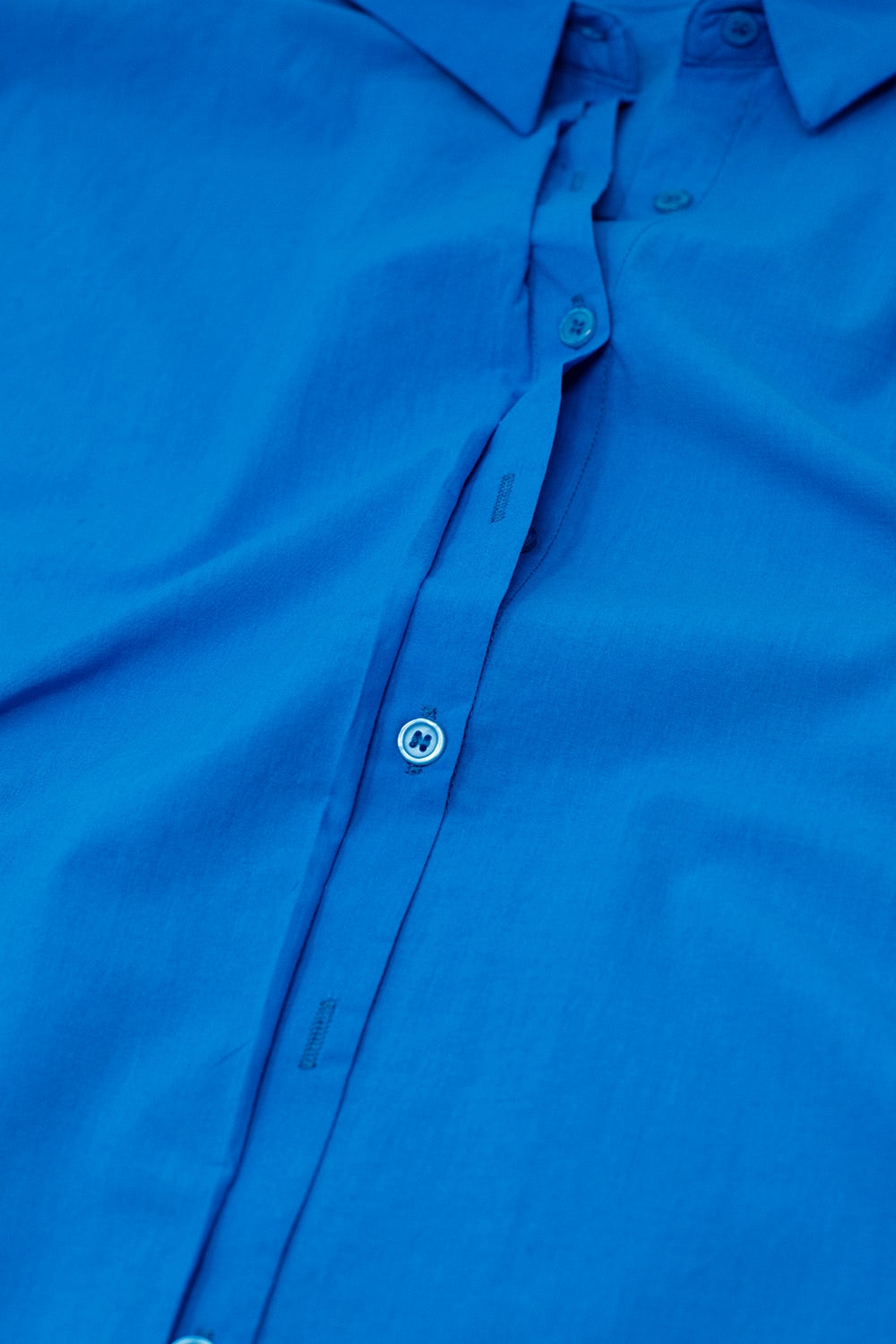 Short Sleeve Relaxed Button Up Shirt in Blue - Shirts