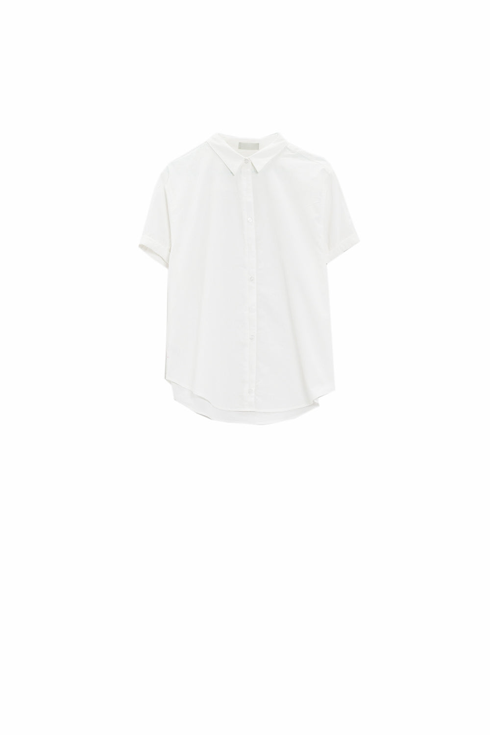 Short Sleeve Relaxed Button Up Shirt in white - Shirts