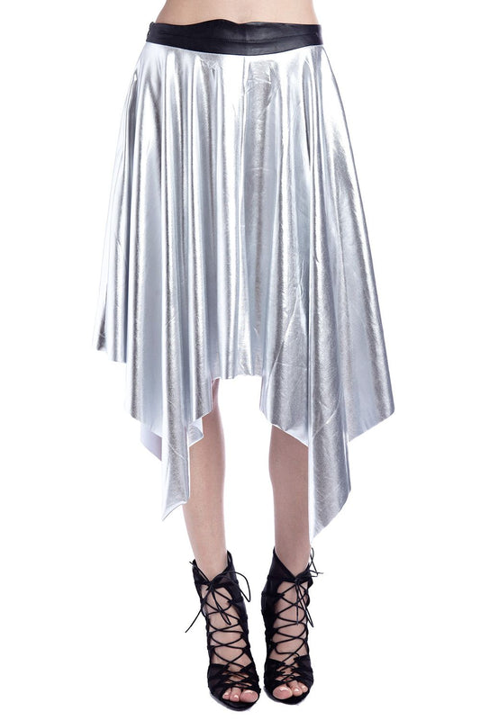 Silver pleated midi skirt in metallic - Skirts