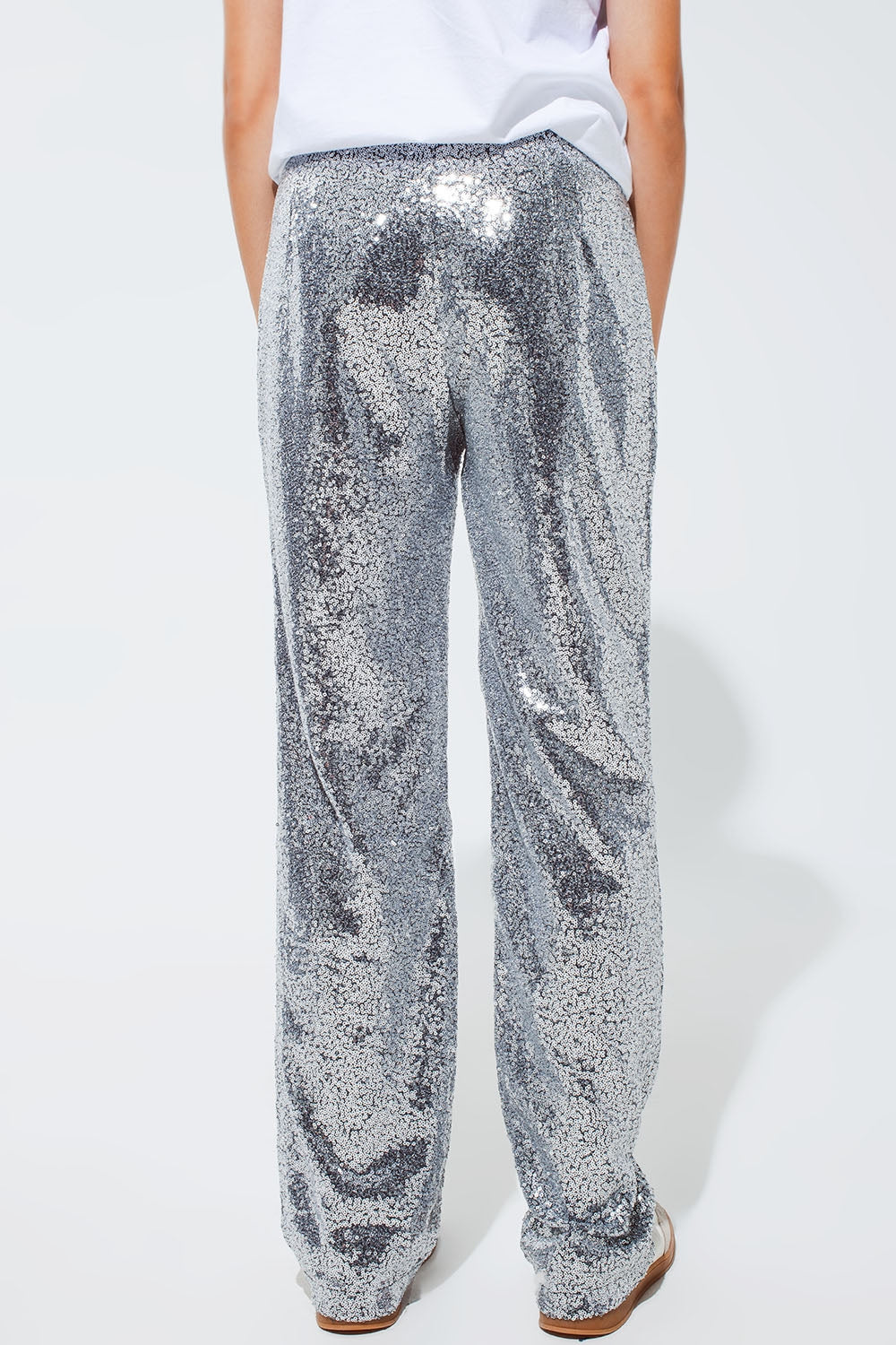 Silver sequin trouser Q2 Pants BoutiqueLua