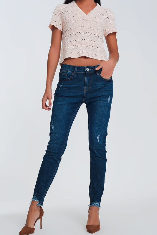 Skinny regular waist jeans in light denim - Jeans