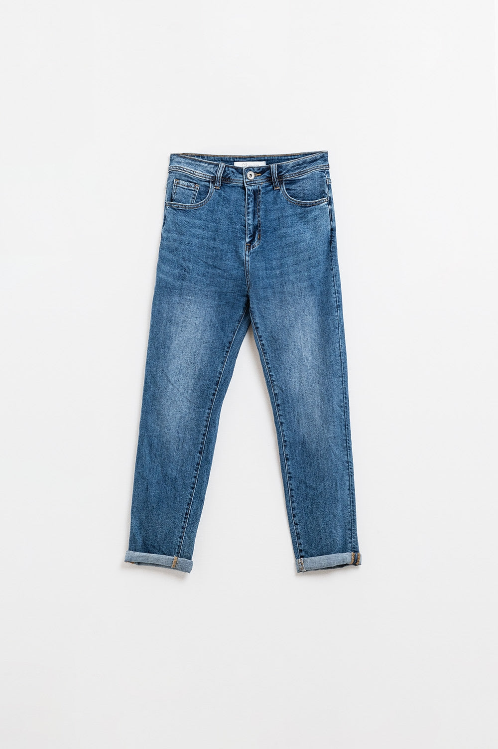 Skinny Stretchy Jeans With Five Pockets In Dark Wash - Jeans
