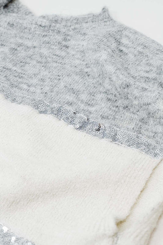 Sleeveless grey sweater with sequin detail - Sweaters
