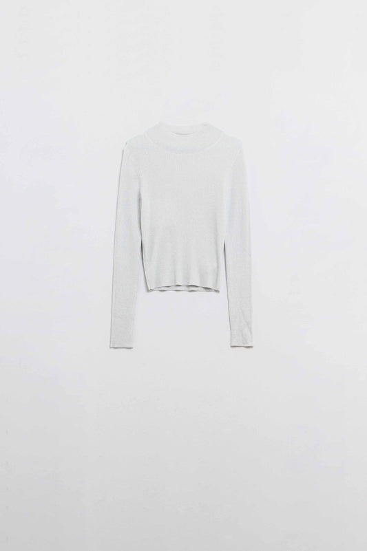 grey glitter trutle neck long sleeve Sweater - Sweaters