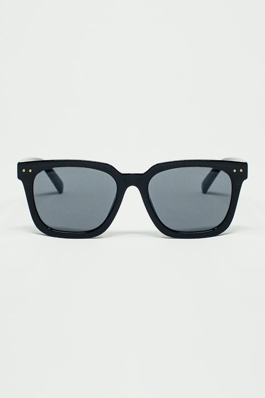 square bevel frame sunglasses in black - Sunglasses