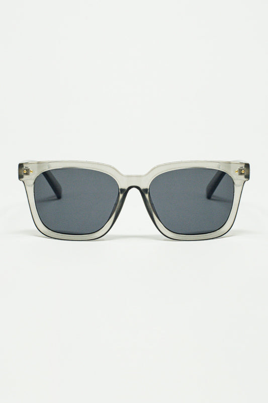 square bevel frame sunglasses in grey - Sunglasses