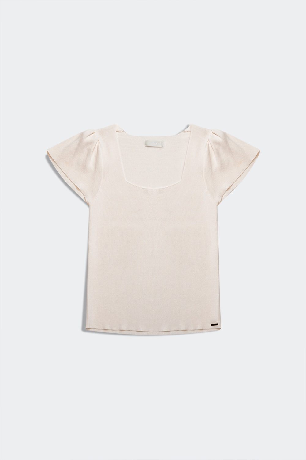 square neck puff sleeve sweater in cream Q2 Sweaters BoutiqueLua