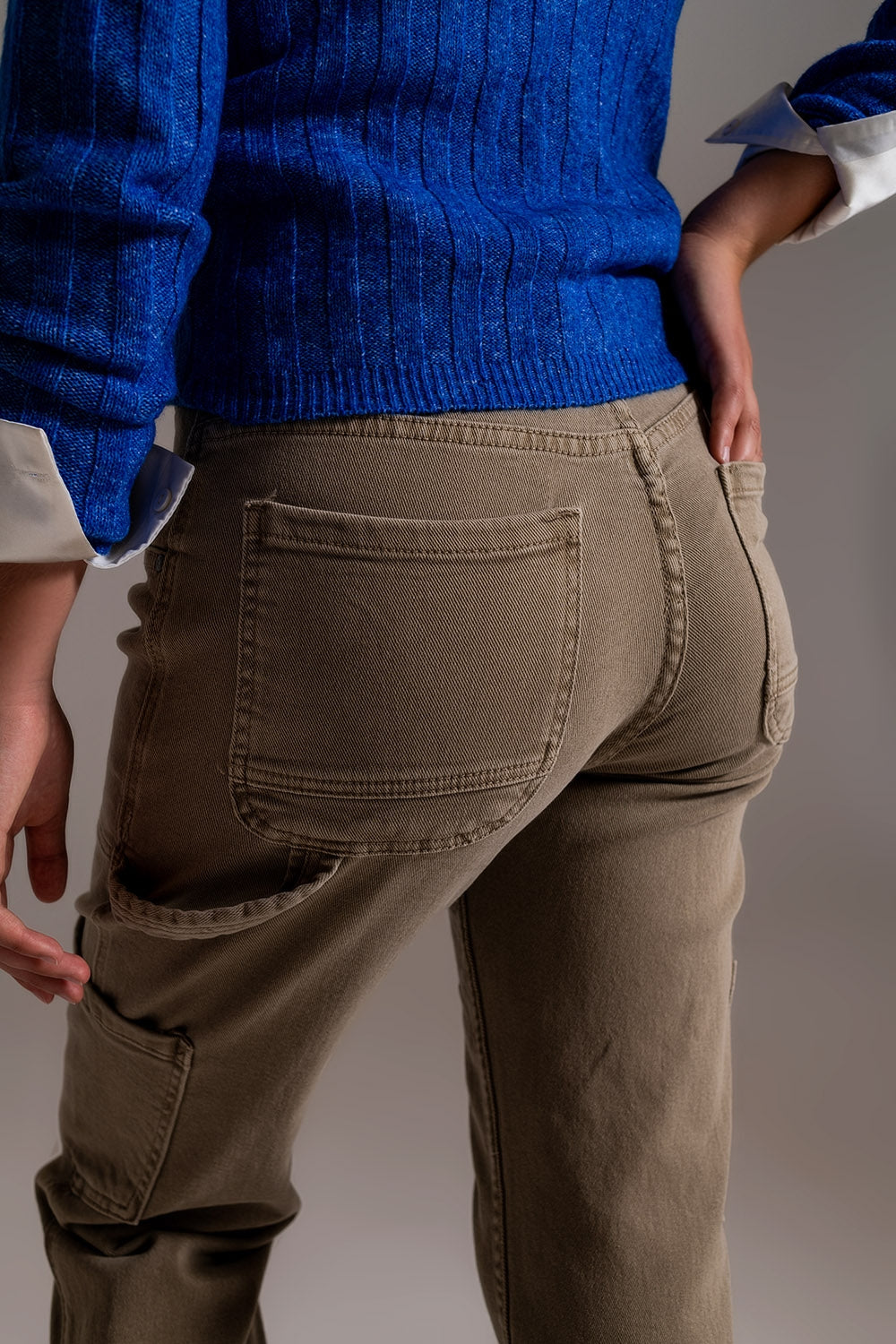 Straight Leg Cargo Pants in brown beige - Trousers