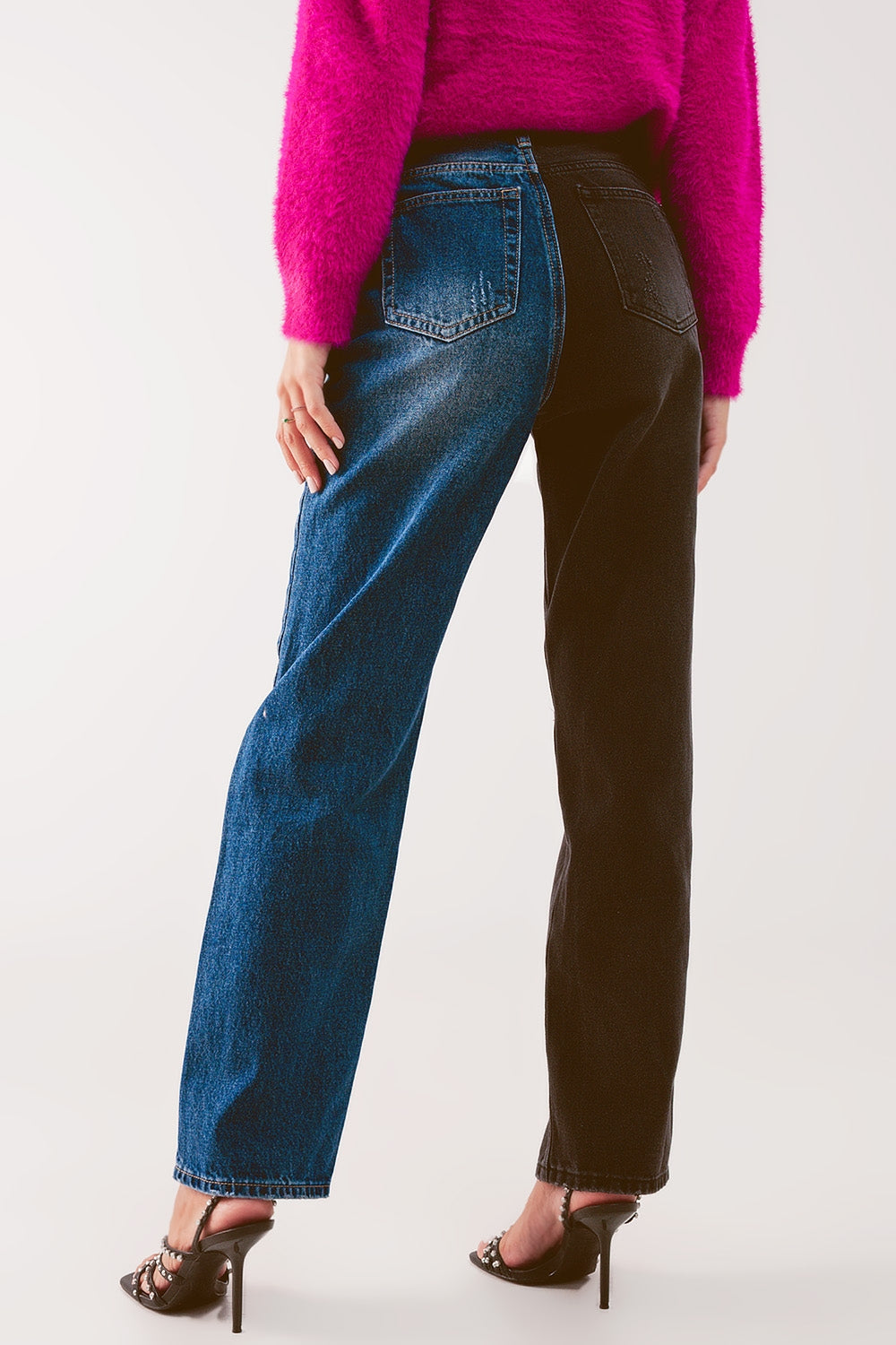 Straight leg color block jeans Q2 Jeans BoutiqueLua