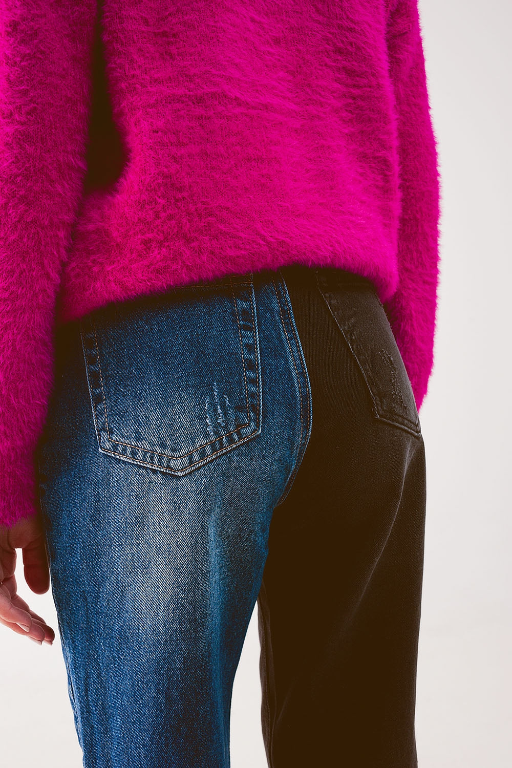 Straight leg color block jeans Q2 Jeans BoutiqueLua