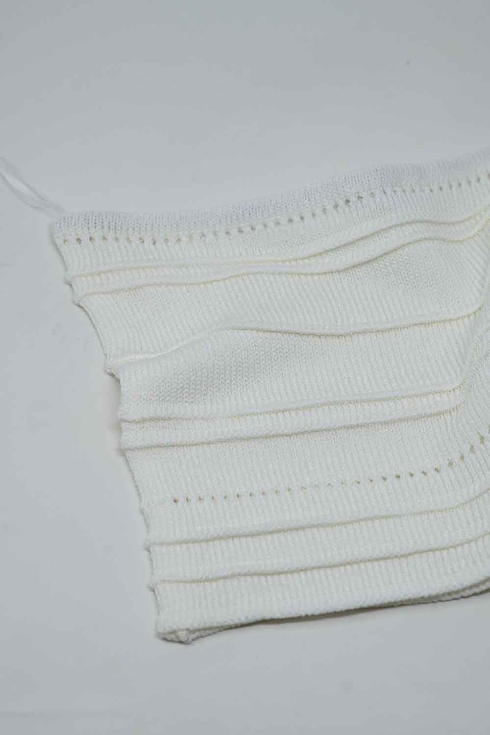 Strapless Knitted bodycon Top In White - Jumpers