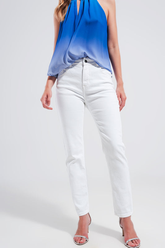 Stretch Cotton skinny jeans in white - Jeans