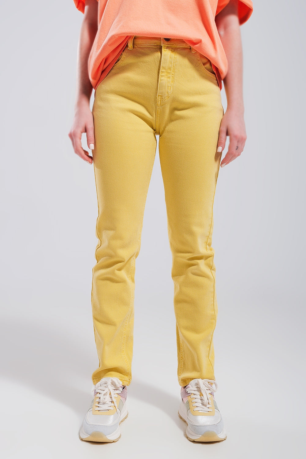 Stretch Cotton skinny jeans in yellow - Jeans