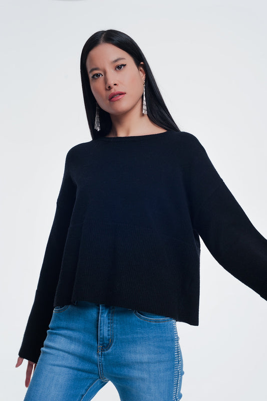 sweater with long sleeves in black - Jumpers