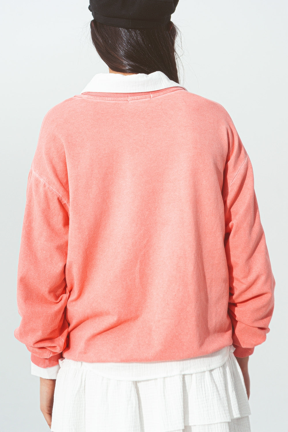 Sweatshirt with New York City text in Coral Q2 Sweaters BoutiqueLua