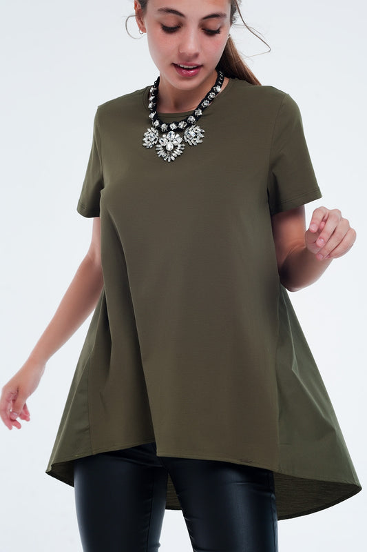 T-shirt dress in khaki - T-Shirts