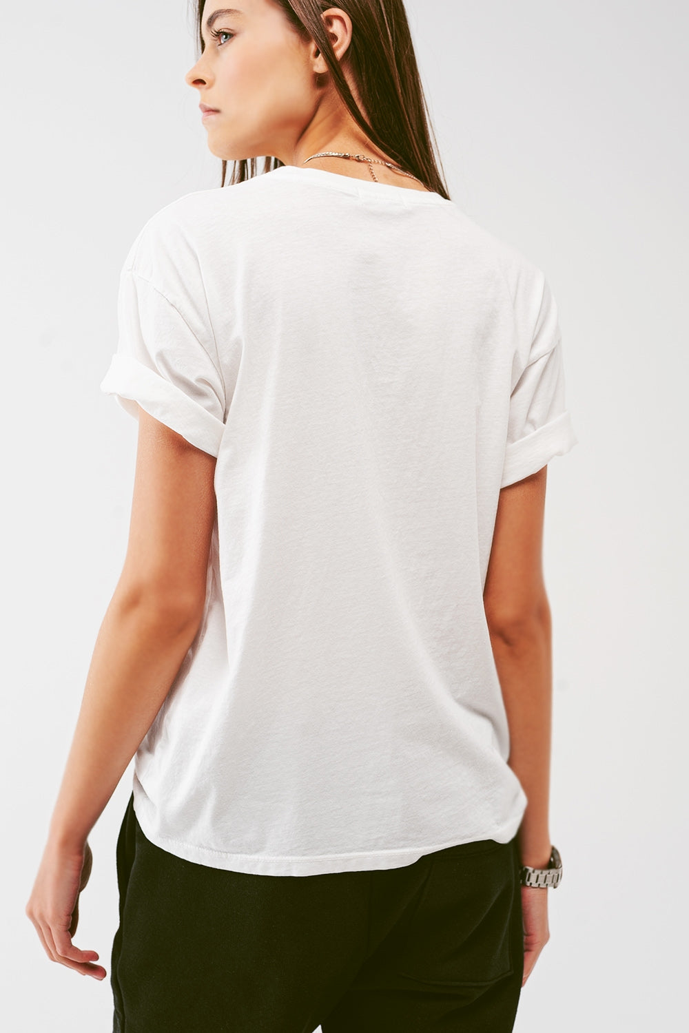T-Shirt with Victory text in grayish White - T-Shirts