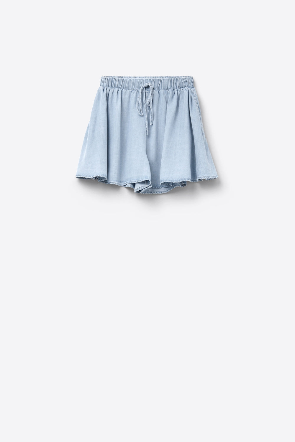 Tencel Flowy Shorts In Blue - Trousers
