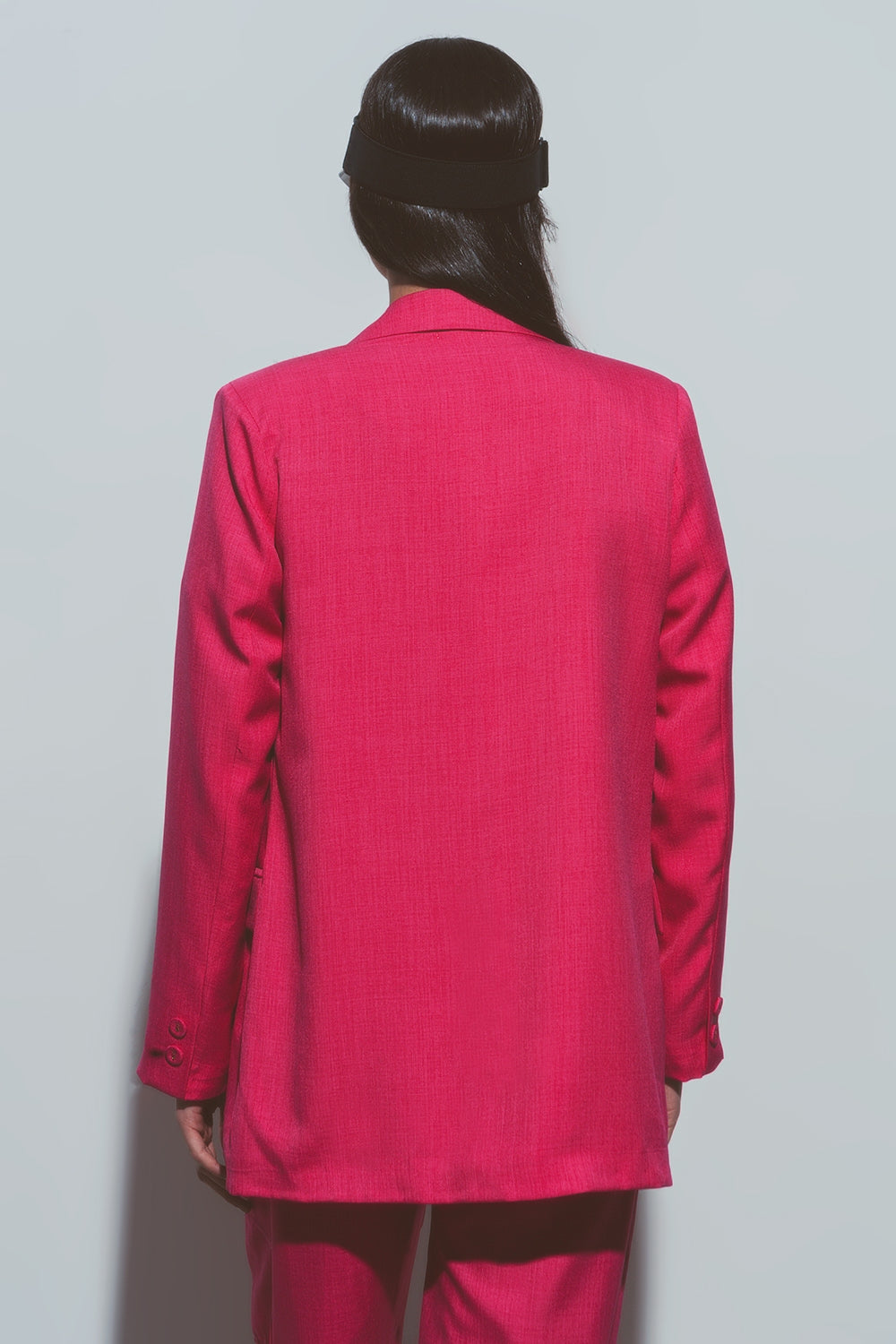 Textured Oversized Blazer in Pink - Coats and Jackets