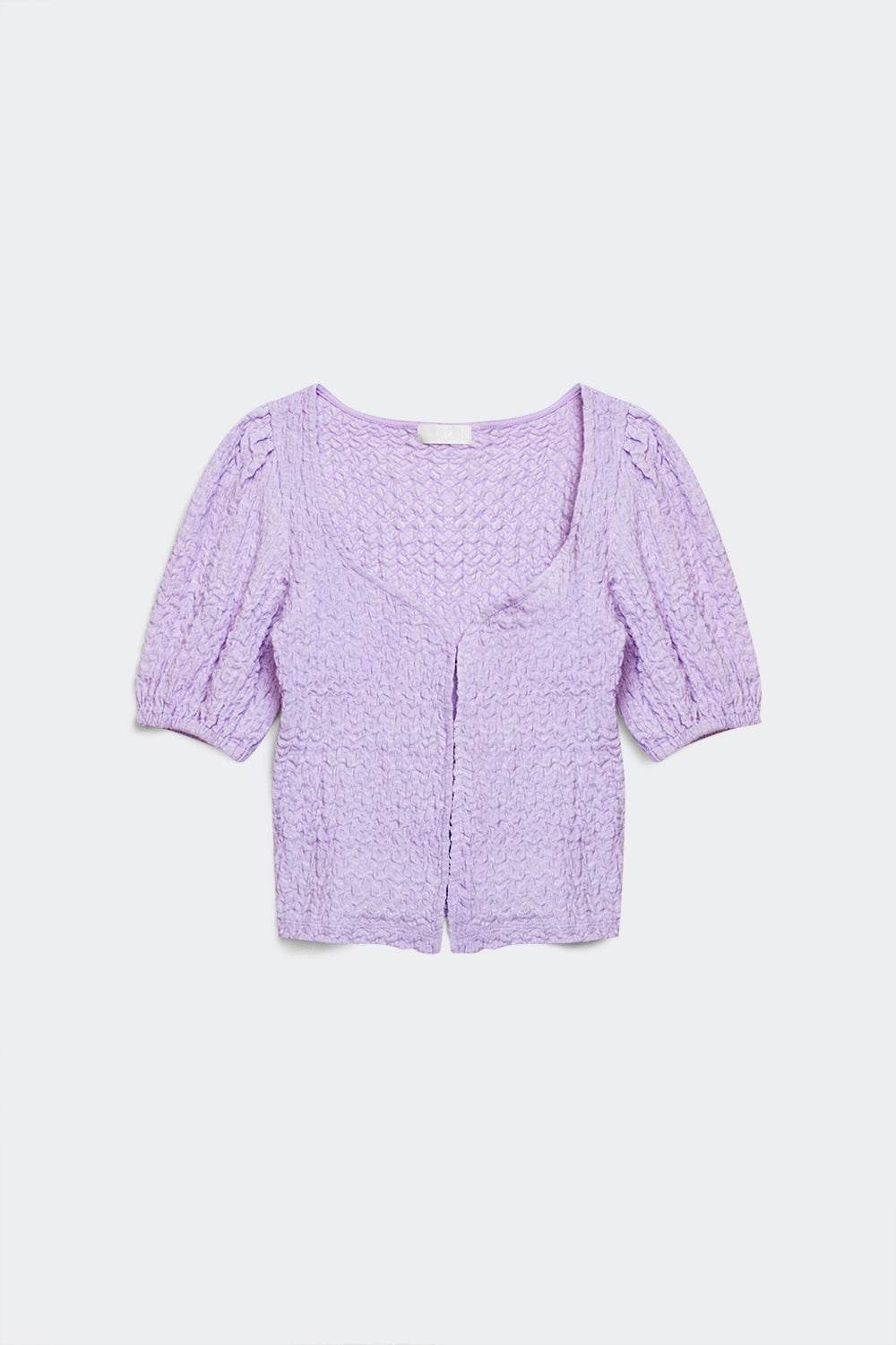 Top with balloon sleeves and hook and eye closure in lila - Tops