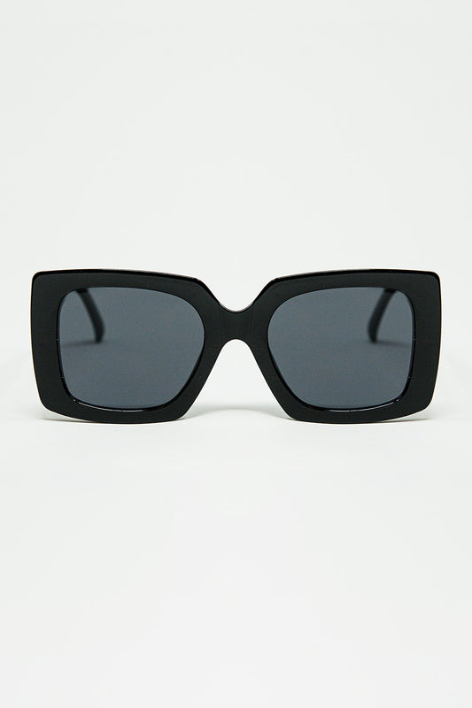vintage silhouette sunglasses with a subtle angled cat-eye in black - Sunglasses