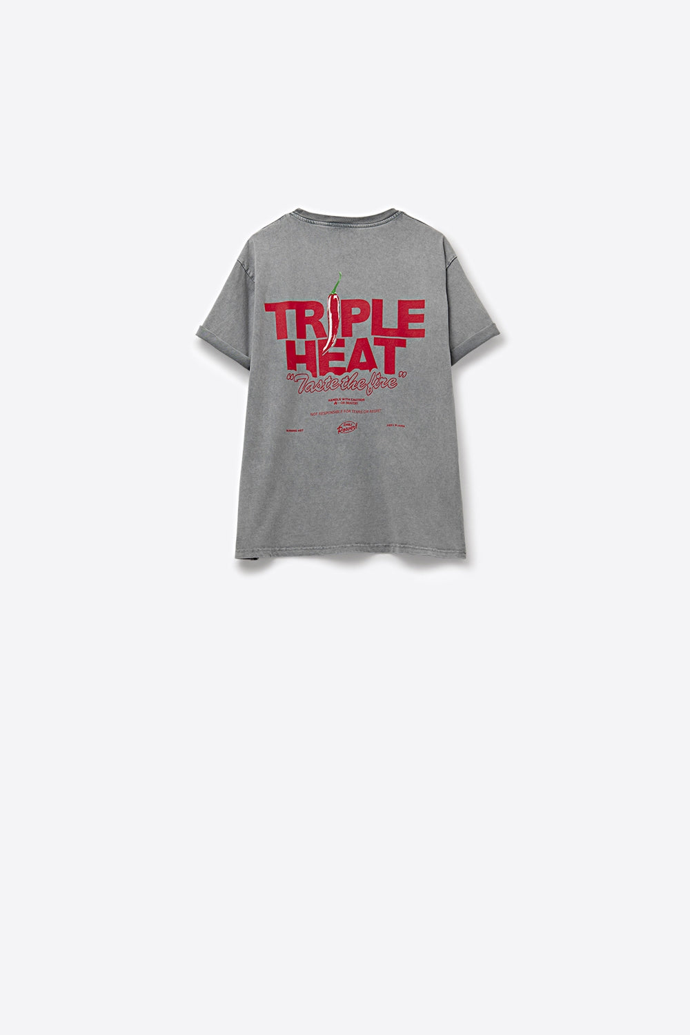 Washed grey relaxed fit Short Sleeve TRIPLE HEAT LOGO T-shirt - T-Shirts