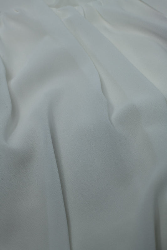 white chiffon Top With Ruche Design - Tops