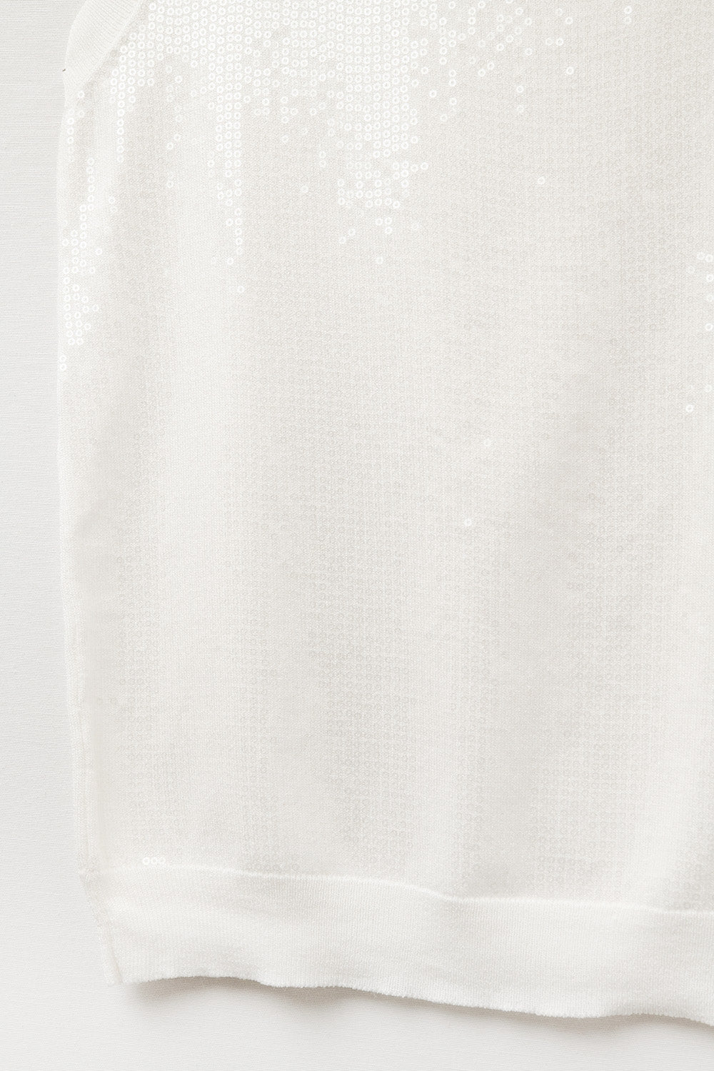 White sleeveless knitted sweater with sequins - Sweaters