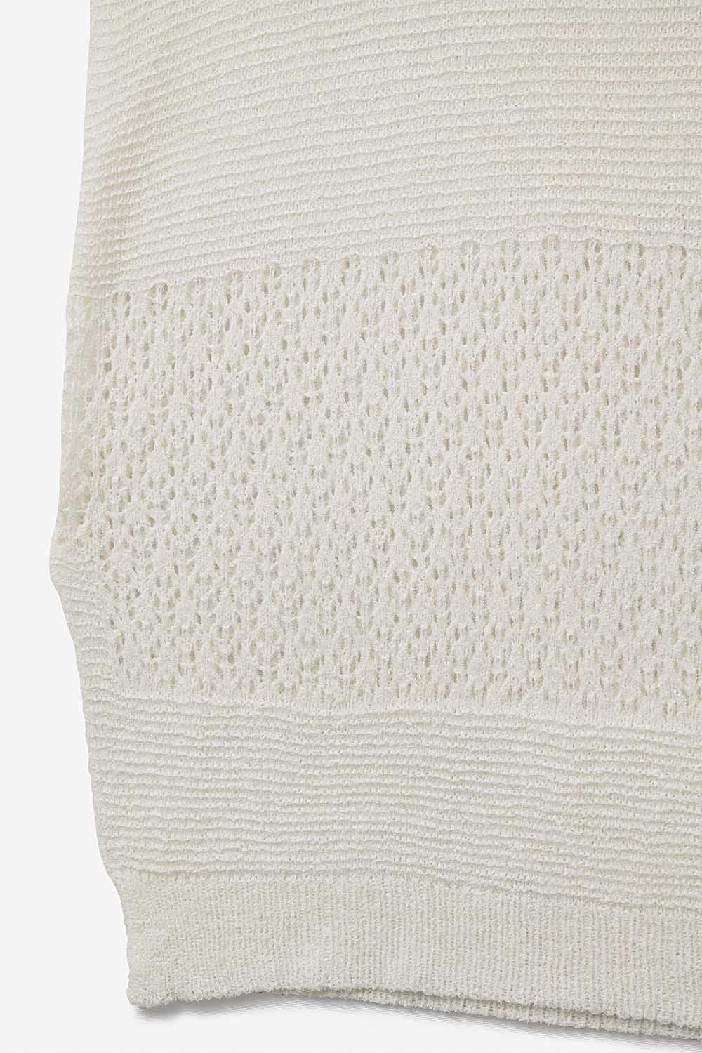 White sweater with soft open knit and dropped sleeves - Jumpers