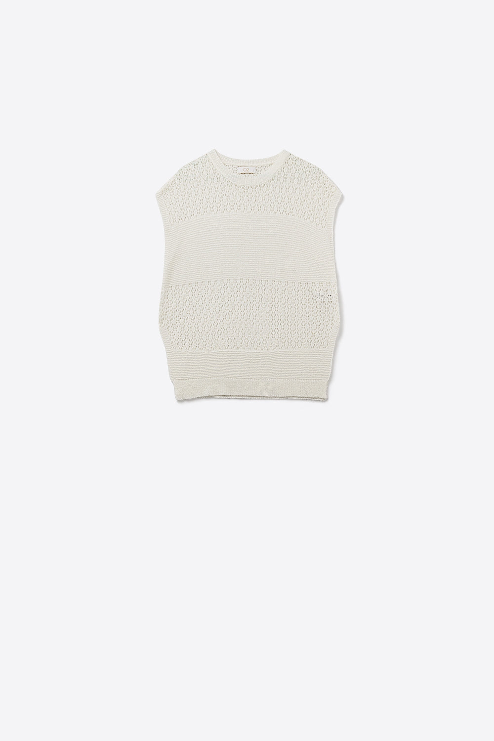 White sweater with soft open knit and dropped sleeves - Jumpers