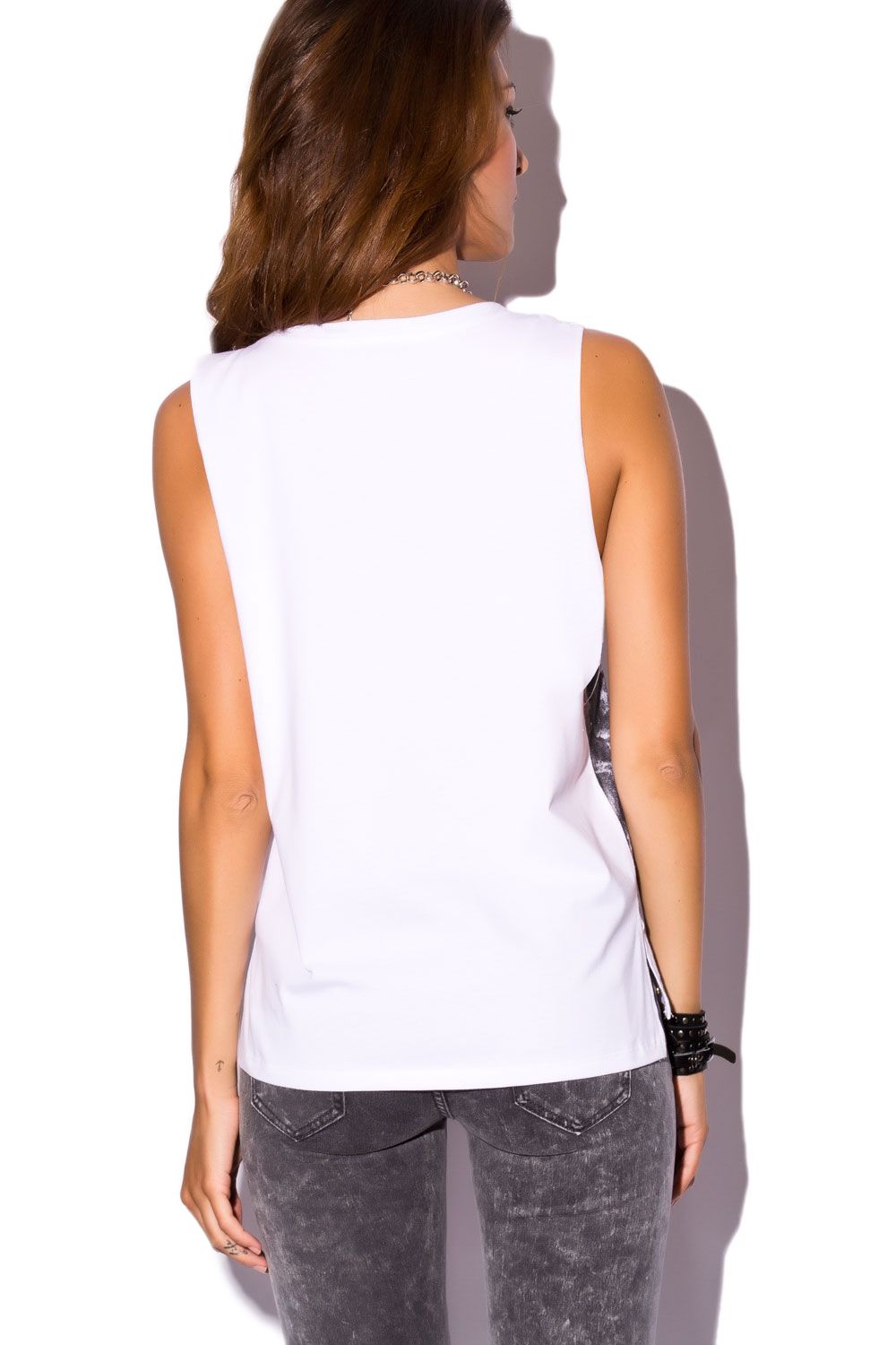 White vest with flag print - Vests
