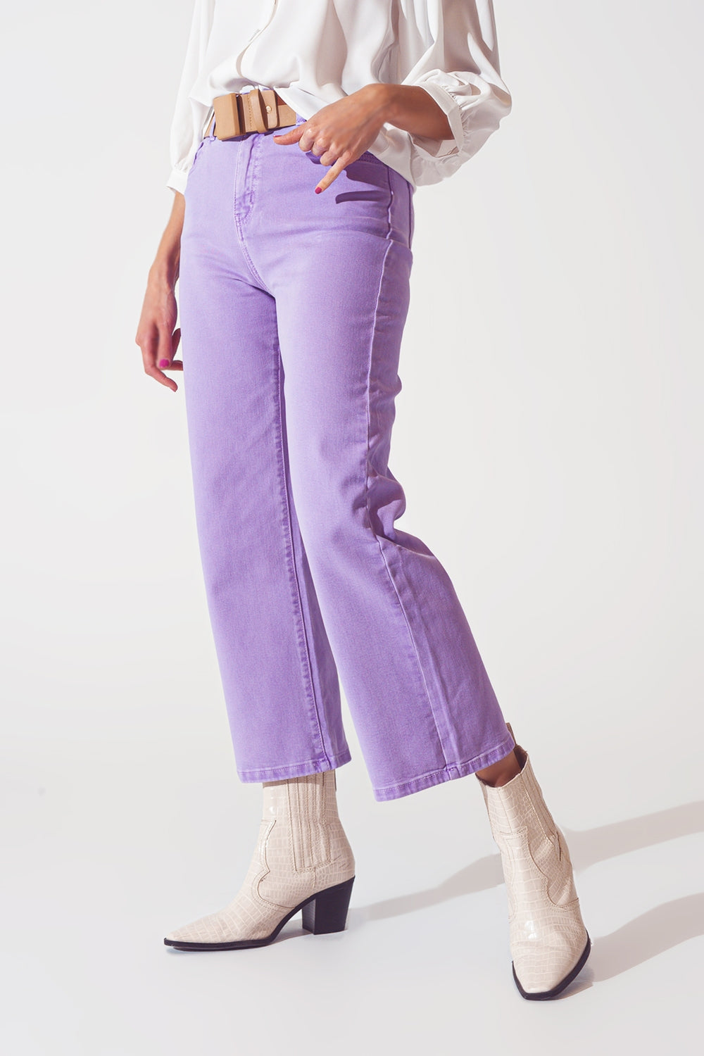 Wide leg jeans in purple - Jeans