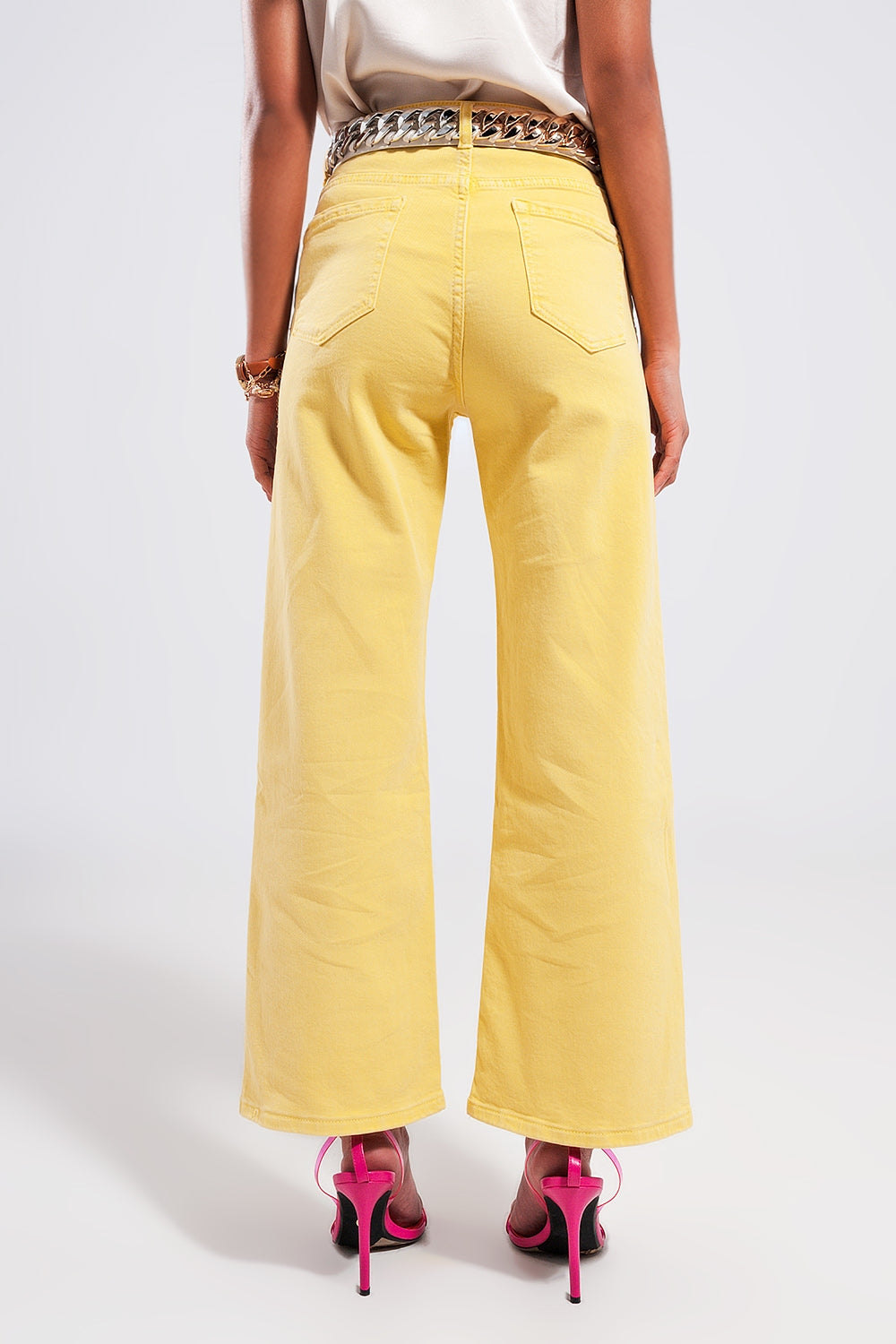 Wide leg jeans in sunshine yellow - Jeans