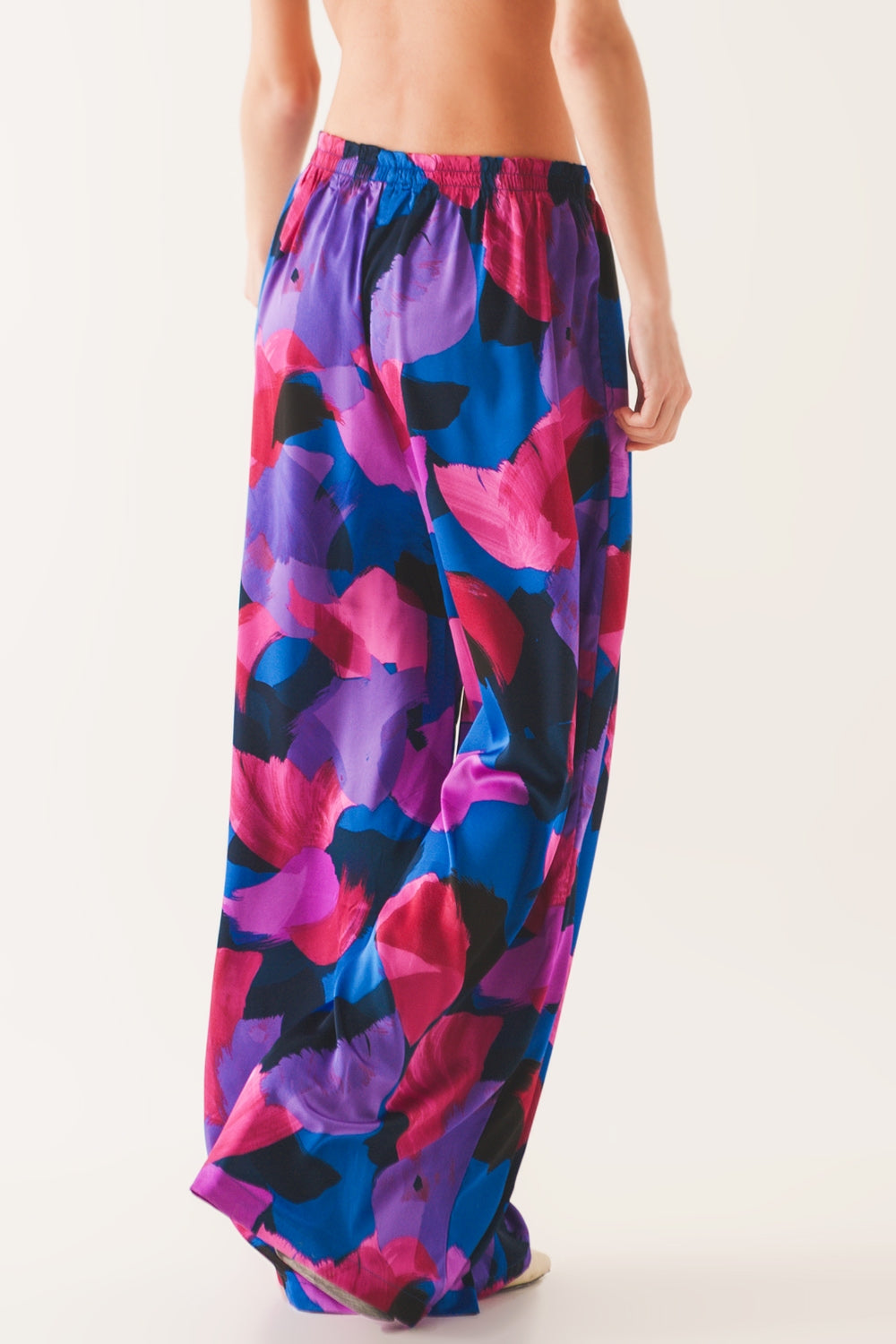 Wide leg pants in purple floral Q2 Pants BoutiqueLua