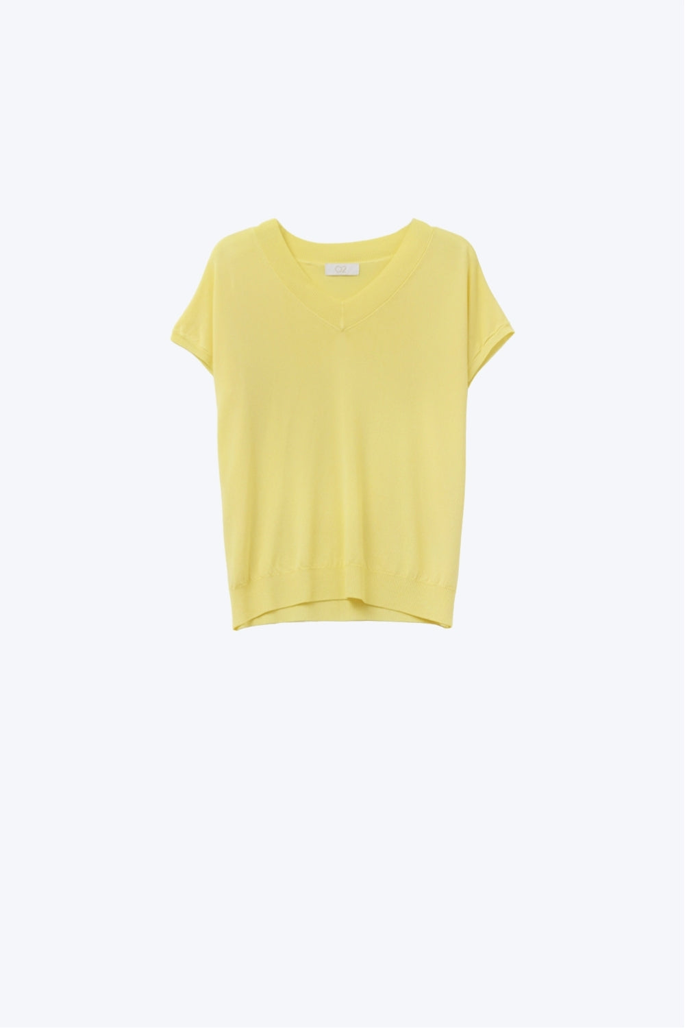 yellow fine knit V-neck sweater - Sweaters